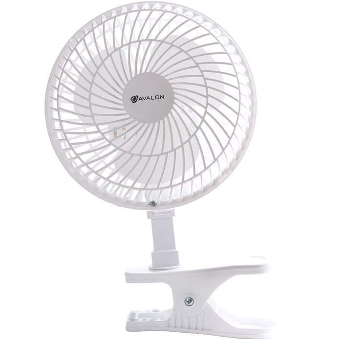 Avalon 6-Inch Clip-On Fan - Convertible Table-Top & Clip Fan, Fully Adjustable Head, Two Quiet Speeds - Ideal... N10