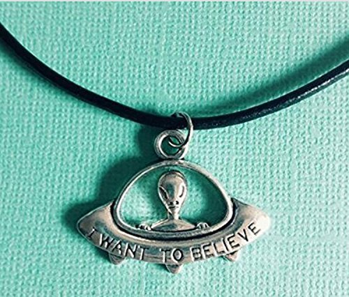 Bill forever Flying saucer necklace necklace pendant, leather chain silver pendant N4