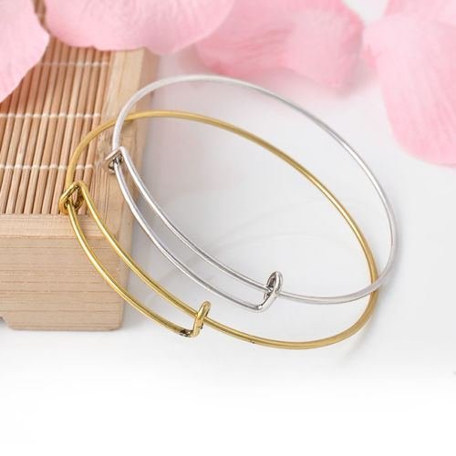 Wholesale Expandable Wire Bangle Bracelet Adjustable Gold Silver Tone Jewelry N3