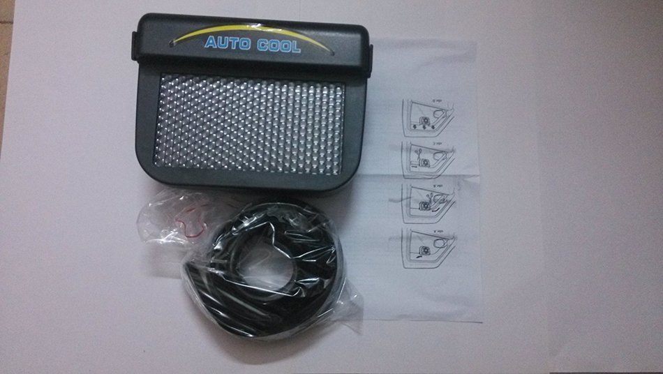 3W Solar Powered Car auto cool fan Air Vent Solar power Fan Black
