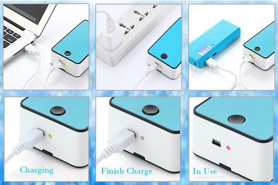 LOHOME(TM) Portable Mini USB Air Conditioning Fan Chargeable Hand-held No Leaf Fan Air Conditioner (Green) N9