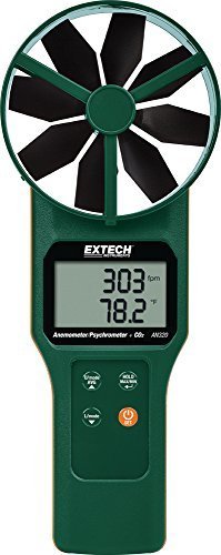 Extech AN320 Vane CFM/CMM Anemometer/Psychrometer Plus CO2, Large by Extech