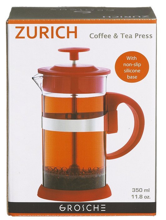Grosche Zurich Glass French Press Small (350ml - 11.8oz) Purple N6