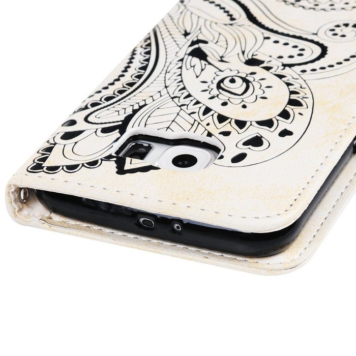 Galaxy S6 Case,Samsung Galaxy S6 Case - Wallet Flip Stand Case Embossed Plants PU Leather Case Shockproof Soft... N30