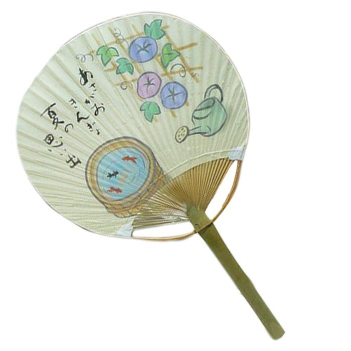 Japanese Culture Hand Fan Hand Held Fan Wood Handle, No.1