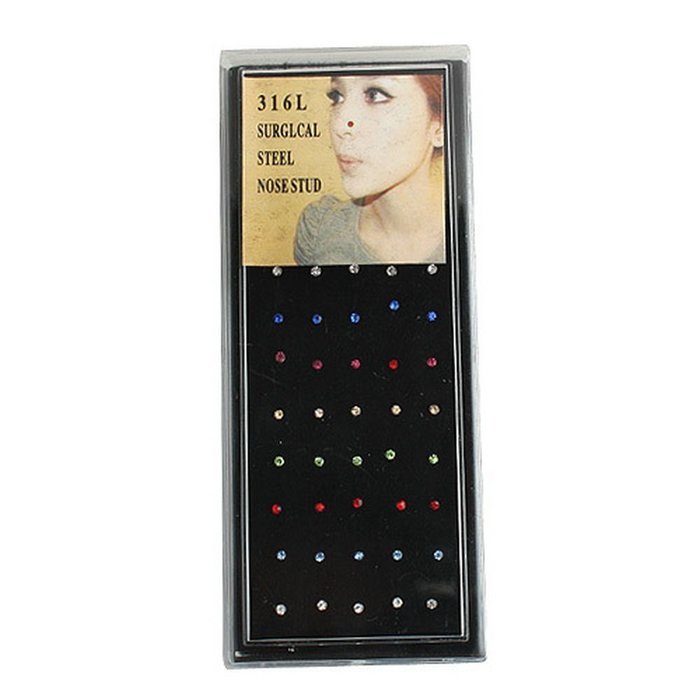 Free Shipping 48pcs Fashion Surgical Stainless Steel Nose Lip Bar Stud Ring Body Piercing N4