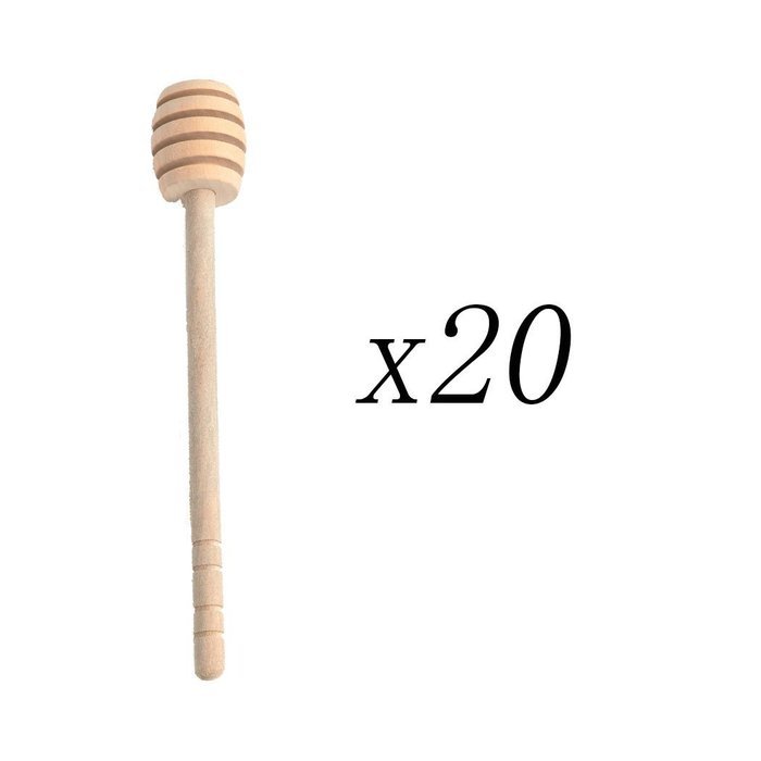 BlackMenba Wooden Honey Dipper Muddler Jam Honey Stirring Rod( 20PCS 4")
