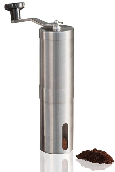 Hunan Style Manual Steel Coffee Grinder Coffee Mill,Hand Coffee Maker, Conical Burr Mill made with Brushed Stainless...