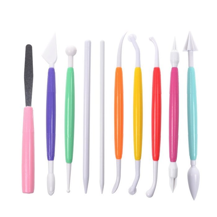 Cosmos &reg; 10 Pieces Muticolor DIY Cake Fondant&gumpaste Decorating Modeling Tools Set