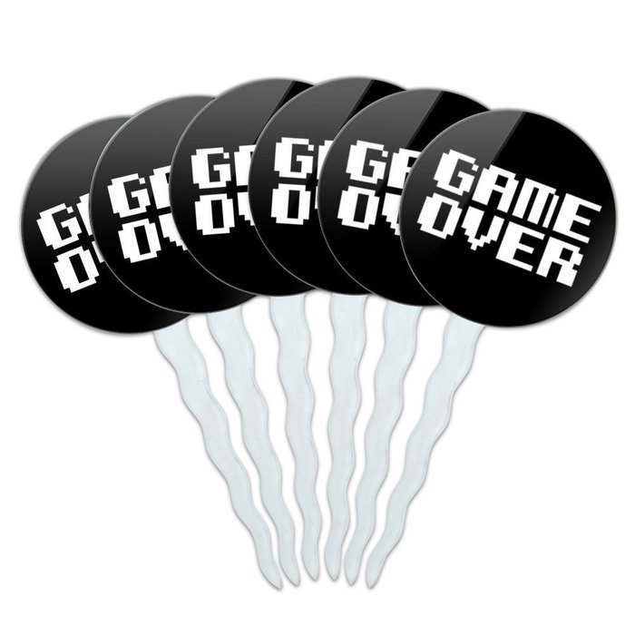 Set of 6 Cupcake Picks Toppers Decoration Sports and Hobbies - Bowling Ball N6