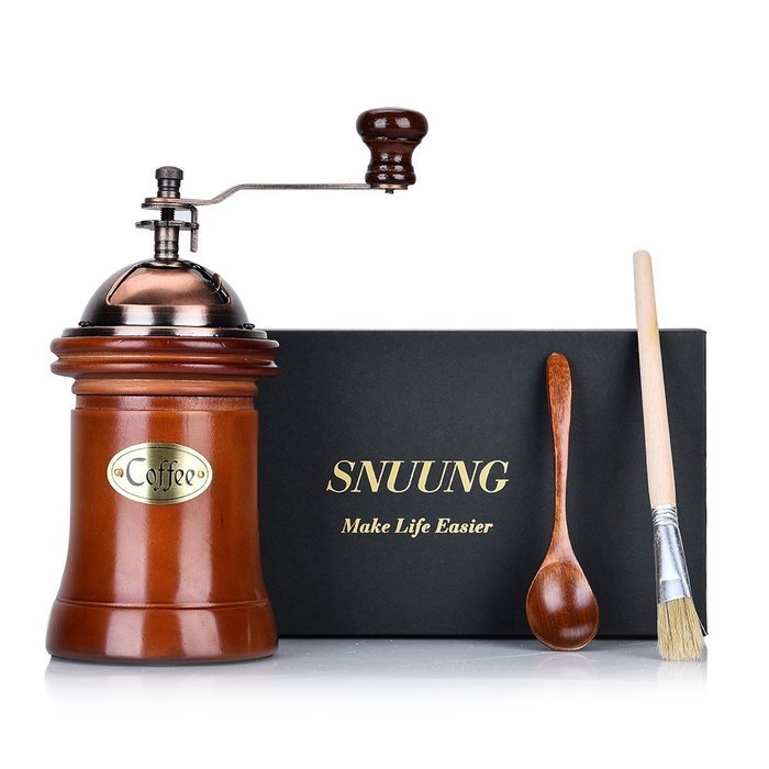 SNUUNG Manual Coffee Grinder Portable Hand Crank Mill Adjustable Ceramic Burr N4