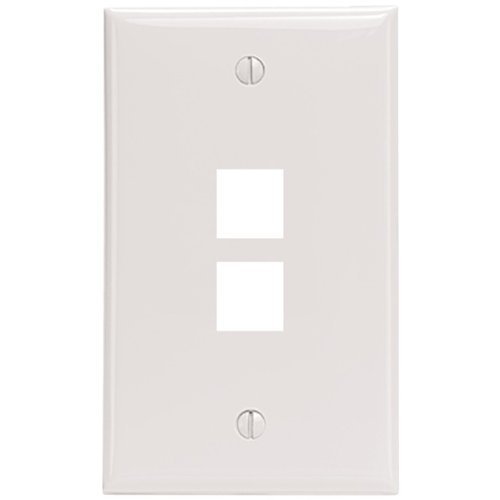 LEVITON 41080-2WP QuickPort(R) Wall Plate (2 port; White) (41080-2WP) by Leviton
