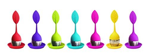 Tongzuo Silicone Loose Leaf Tea Infuser Strainer with Resting Coaster (Red, Blue, Green and Pink Optional) (2,... N4