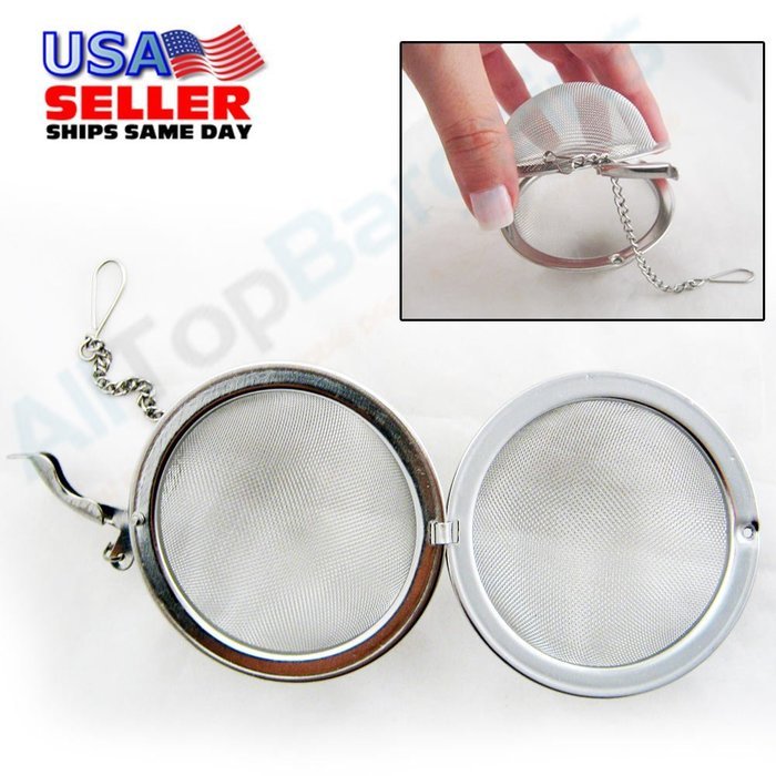 Stainless Steel Mesh Tea Ball Infuser Locking Strainer Teakettles Diam 2.5" New