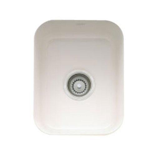 Franke CCK110-13WH Fireclay 12.63-Inch by 15.45-Inch by 7.87-Inch Single Bowl Undermount Kitchen Sink, White by...