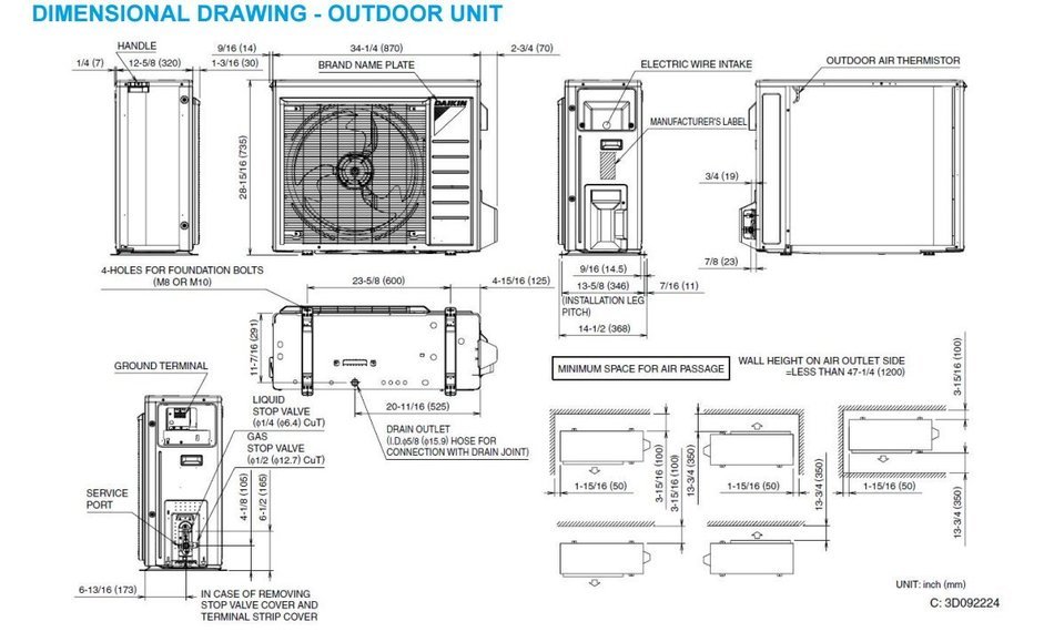 New Japanese! Daikin 24,000 BTU /High Efficient / Saving Mini Split Inverter Air Conditioner ! Hot Sales ! N2