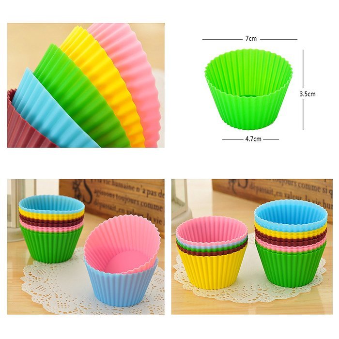 MYLIFEUNIT Reusable Silicone Baking Cups, Cupcake Liners , Set of 12