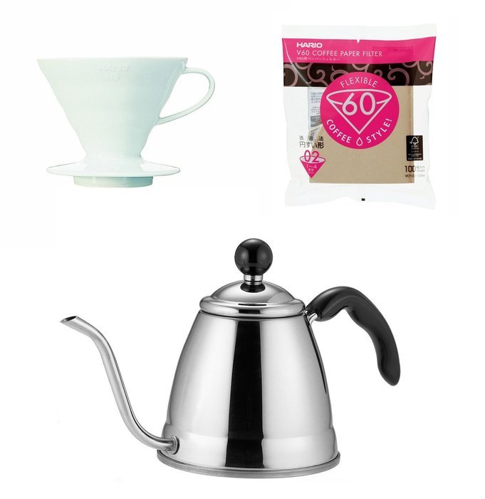 Hario V60 & Fino Coffee Products - 1.2 Liter Drip Coffee Pot, Porcelain Dripper, Spoon & 100 Filters All Sold... N2