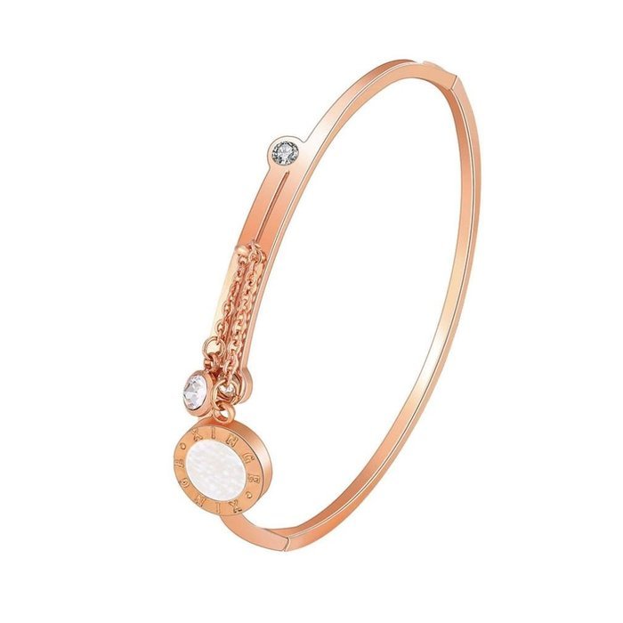 AutumnFall Women's Swarovski Crystal Accented Gold-Tone and Black Bangle Watch with Bracelet Set (609GB) N20