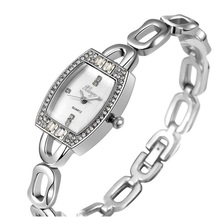 AutumnFall Women's Swarovski Crystal Accented Gold-Tone and Black Bangle Watch with Bracelet Set (609GB) N22