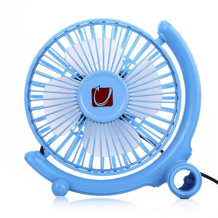 USB Desk Fan Small Personal Fan USB Powered with Two Speed, Metal Design and Quiet, 4" (Blue) N4