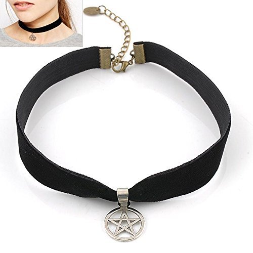 New Vintage Gothic Style Womens Pentagram Pendant Chocker Necklace Charm Jewelry N4