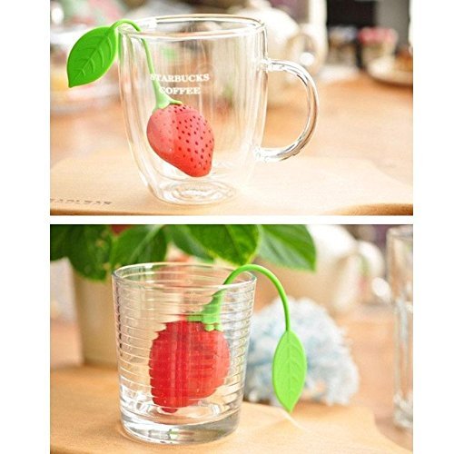 Cute Fashion Strawberry Silicone Herbal Spices Leaf Tea Infuser Strainer