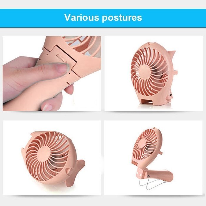 Megadream Portable USB Rechargeable 18650 Battery Operated Foldable Desk Personal Hand Held Cooling Fan with Big... N9