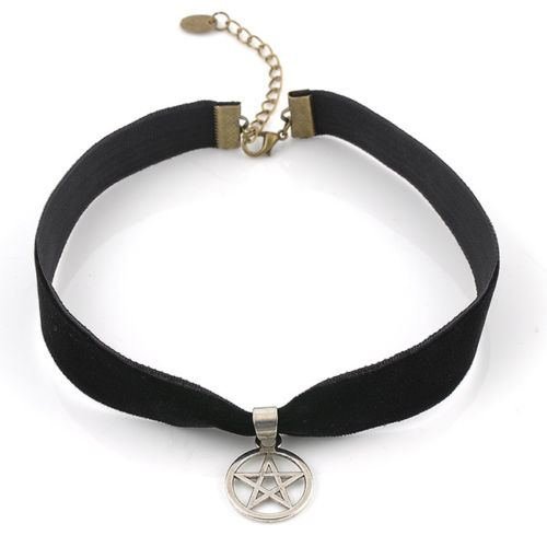 New Vintage Gothic Style Womens Pentagram Pendant Chocker Necklace Charm Jewelry N5