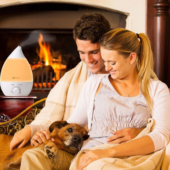 Avalon 2.8 Liter Aromatherapy Cool Mist Ultrasonic Humidifier Essential Oil Drop Diffuser, With 7 Adjustable LED... N3