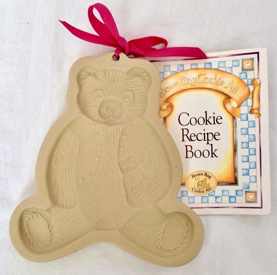 1984 Brown Bag " Teddy Bear " Pottery Cookie Art Mold (Retired)
