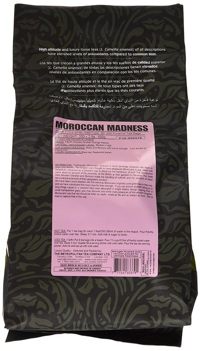 Metropolitan Tea 200 Count Pyramid Shaped Teabags, Moroccan Madness