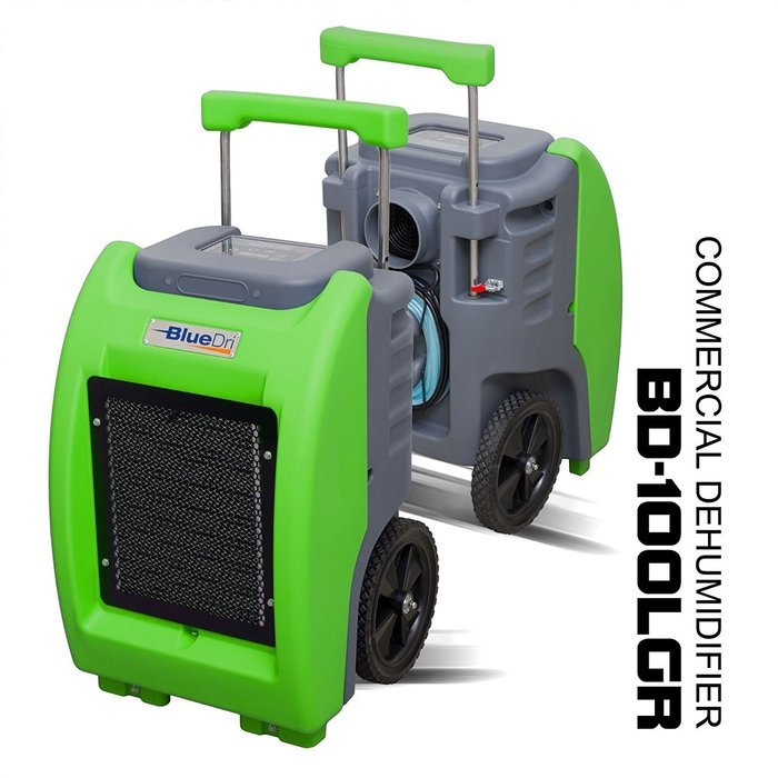 BlueDri BD-100LGR Green Commericial Dehumidifier for Water Damage Restoration Flood Moisture Mold Removal Water... N4