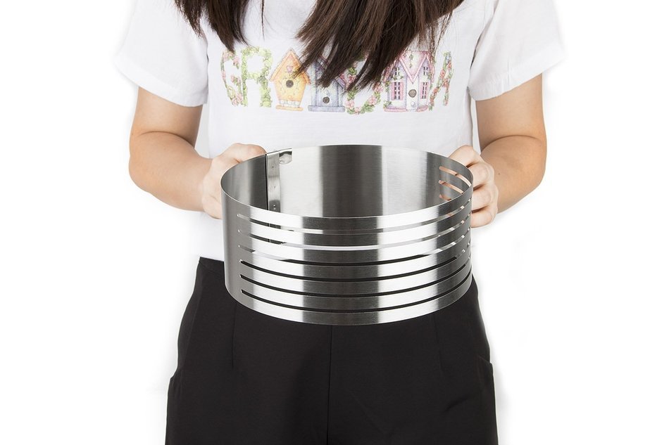 Ankoow 6-8 inch Stainless Steel DIY Adjustable Retractable Circular Ring Cake Layered Slicer Baking Tool Kit Set...