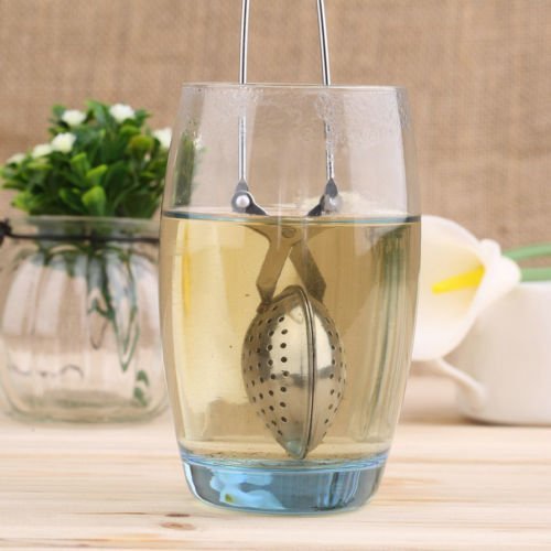 MoeWoods(TM) Stainless Steel Spoon Tea Ball Herb Mesh Infuser Filter Squeeze Strainer Z@ N2
