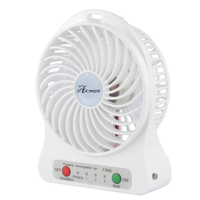 Acmee&reg; 4-inch Mini Hand Held Portable USB Fan Powered by Premium 2600mAh 18650 Lithium Rechargeable Battery, 4... N7