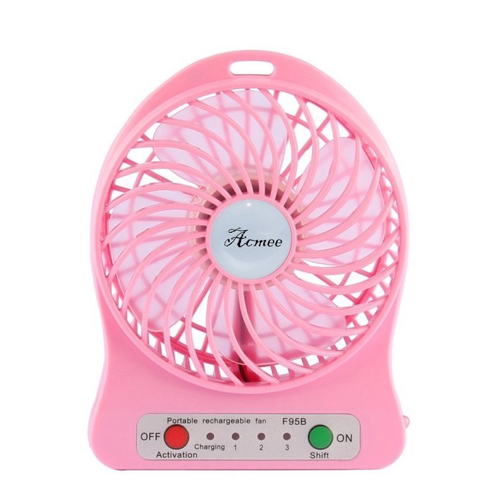 Acmee&reg; 4-inch Mini Hand Held Portable USB Fan Powered by Premium 2600mAh 18650 Lithium Rechargeable Battery, 4... N8