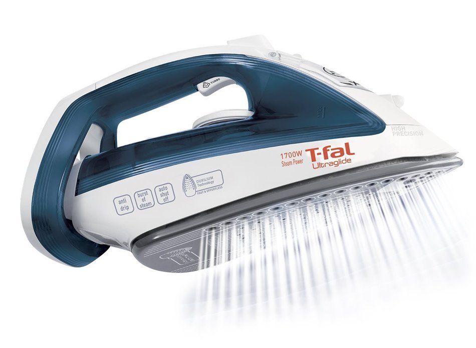 T-fal FV4476 Ultraglide Easycord Steam Iron Ceramic Scratch Resistant Non-Stick Soleplate with Auto-Off and Anti-Drip... N7