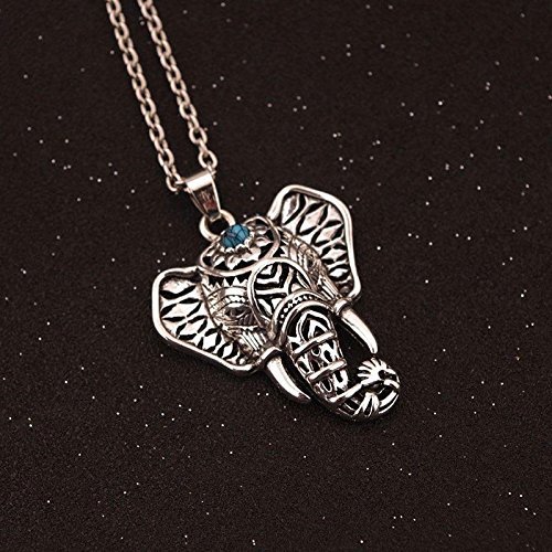Womens Fashion vintage Silver Elephant pendant chain choker charm Necklace N2