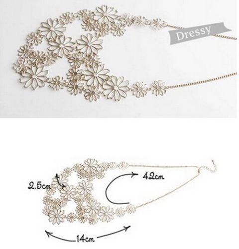 Fashion Charm Women Chain Flower Bib Choker Pendant Statement Necklace Jewelry N2