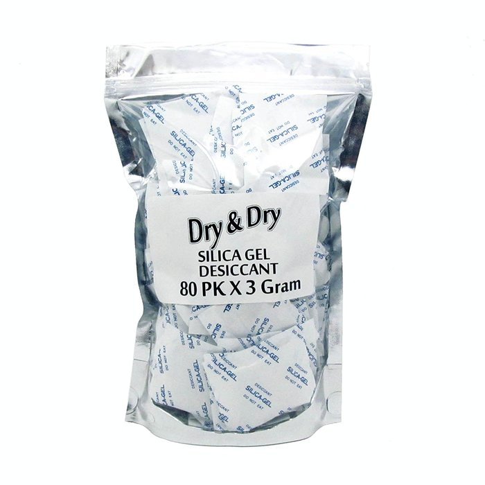 3 Gram Pack of 80 "Dry&Dry" Silica Gel Packets Desiccant Dehumidifiers