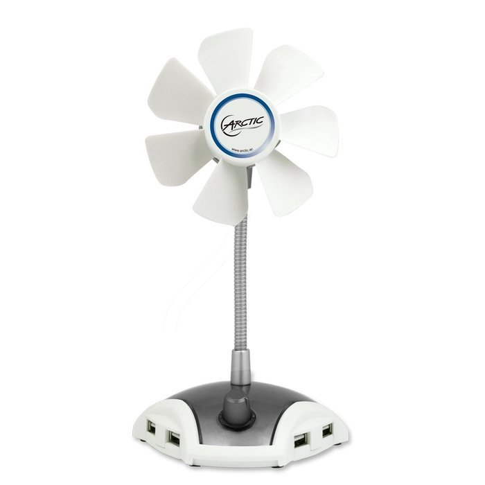 ARCTIC Breeze Pro, USB-Powered 92mm Desktop Fan, Adjustable Fan Speed and Blowing Angle, 4-Port USB Data Hub -... N15