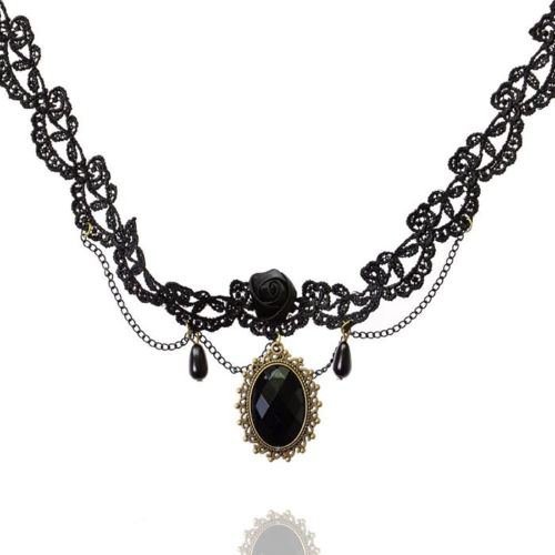 Vintage Gothic Lolita Choker Necklace Victorian Vampire Jewellery Pendant N4