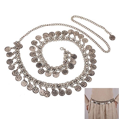 New Retro Metallic Coins Waist Belt Chain Tassel Jewelry Party Hot Dangle