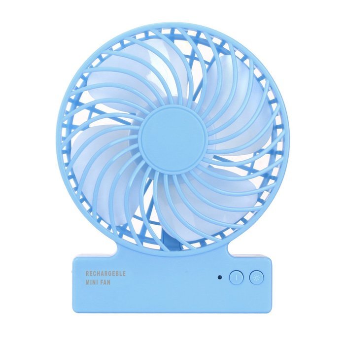 SSYS Mini USB 3 Speeds Rechargeable Portable Fan with Blue LED Night Light ,18650 Lithium-Ion Battery and USB... N7