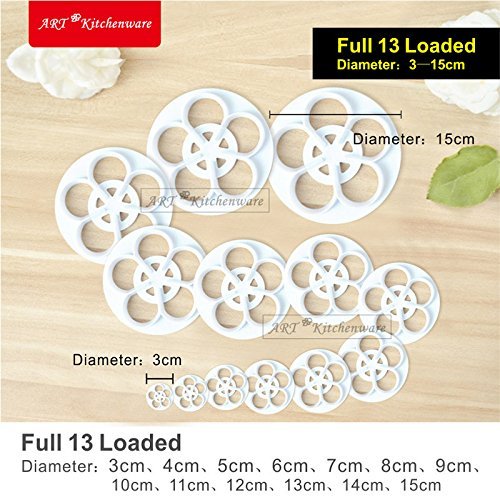 Anyana 13pcs set Rose Plastic Cookie Cutter Cake Mould Tool Kitchen Tool Sugar Paste Baking Mould Cookie Pastry