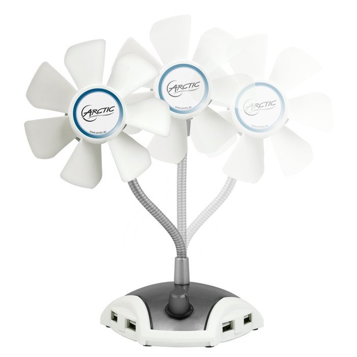 ARCTIC Breeze Pro, USB-Powered 92mm Desktop Fan, Adjustable Fan Speed and Blowing Angle, 4-Port USB Data Hub -... N20