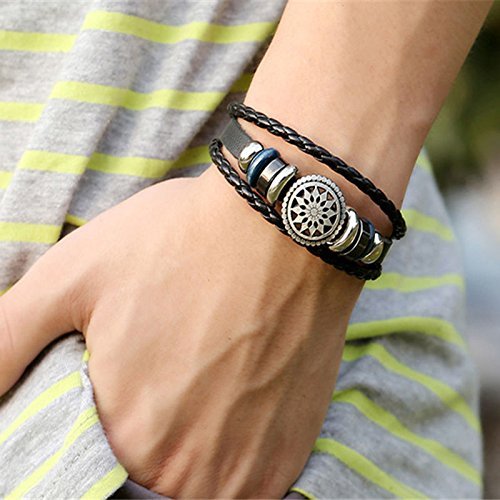 1x Cool Unisex Women Men Punk Wristband Metal Studded Leather Bracelet Gift N10