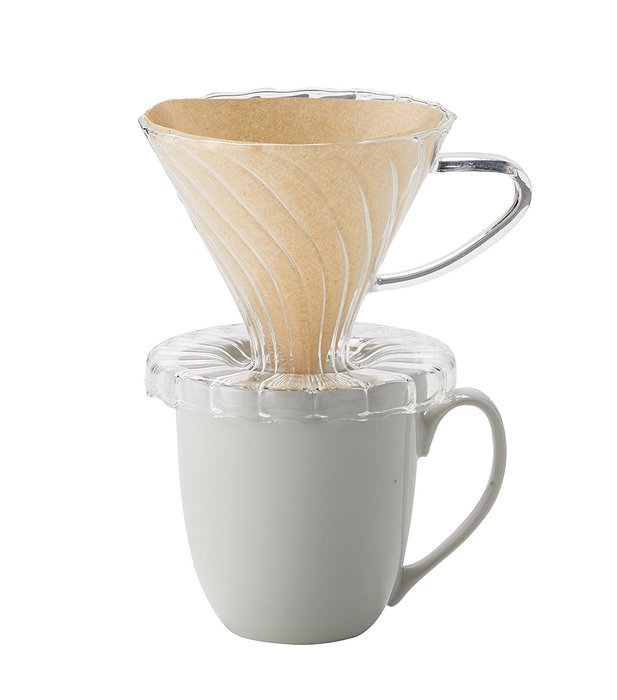 HIC Glass Coffee Dripper (Dripper + 100 Paper Filters + Stainless Steel Scoop)