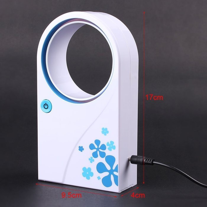 Fashion Beautiful USB Mini No Leaf Fan Bladeless Refrigeration Desktop Portable Air Conditioner 2 Colors (Green) N9